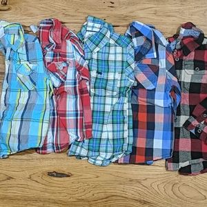 Boys lot of 5 Flannel shirts